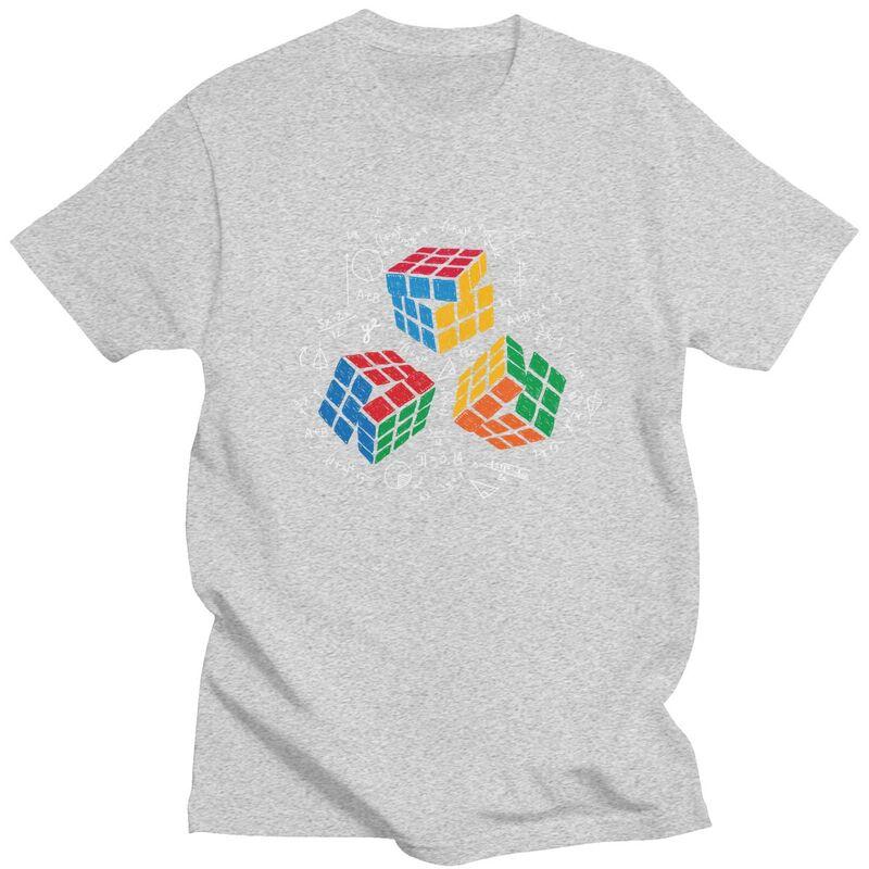 Custom Male Math Rubiks Cube T Shirts ShortSleeve Cotton Tshirts Tshirt Leisure Geek Teacher Gift Tees Loose Fit Clothing