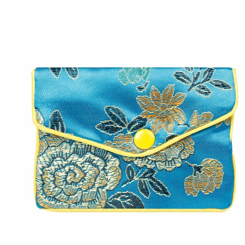 Высококачественный вышитый парчовый мешочек, мешочек для хранения ювелирных изделий, вышитый мешочек из ткани в этническом стиле с пуговицей, сувенирный мешочек для хранения, шелковый кошелек