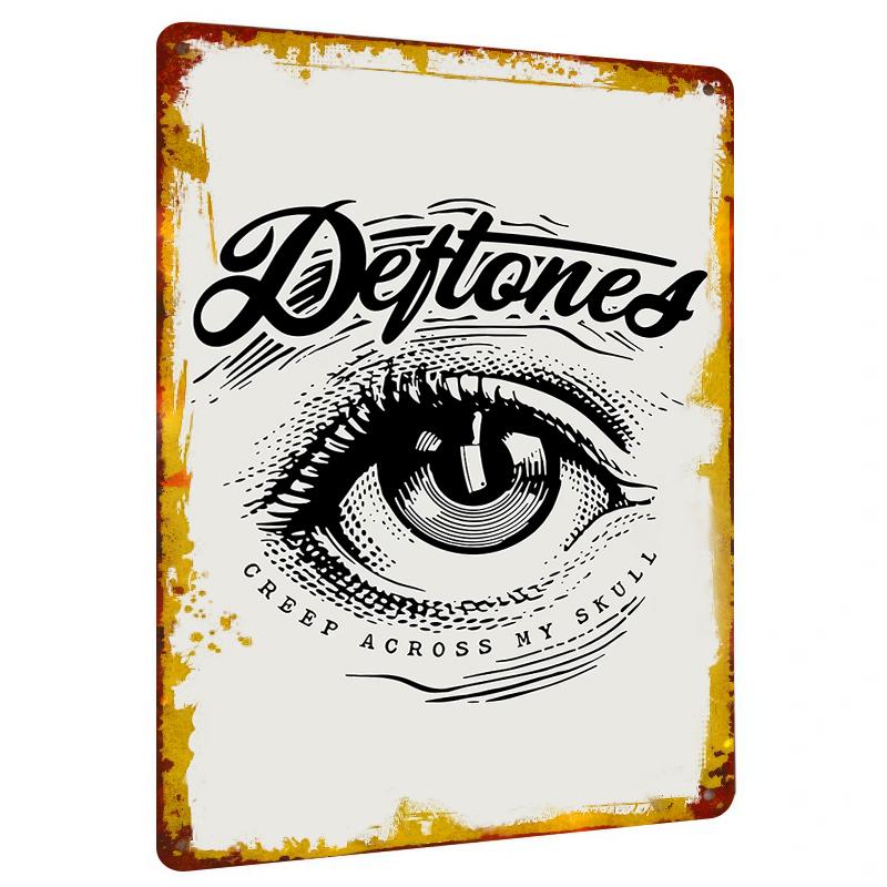 

Deftones Band Art Metal Sign with Eye Design Indoor Outdoor Wall Decor Music Lover Gift 20x30cm（7.8x11.8inch）