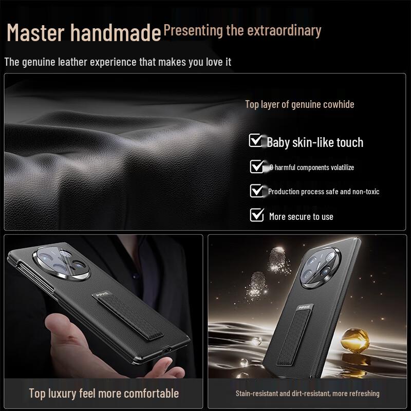 Pipi Shell Genuine Leather Phone Case for Huawei Mate X Series