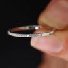 925 Silver Luxury Single Row Zircon Ring Female Micro-set Fashion Full Diamond Thin Ring Party Birthday Gift Wholesale