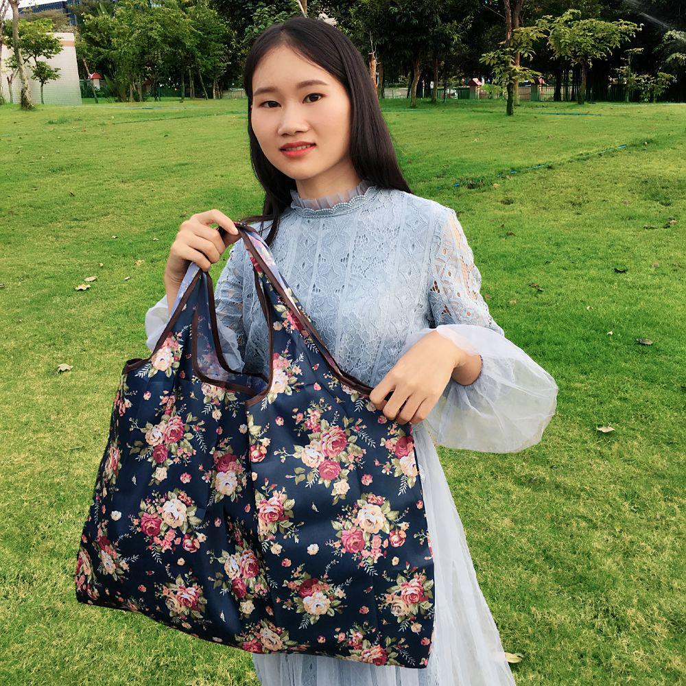 Eco-Friendly Foldable Korean Style Portable Shopping Bag - Medium Size Handbag