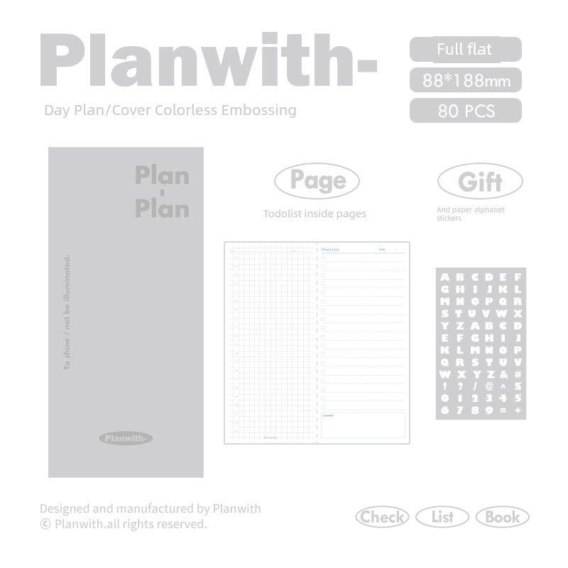 

Planwith Portable Portable Mini Notebook gray-gray Day Plan