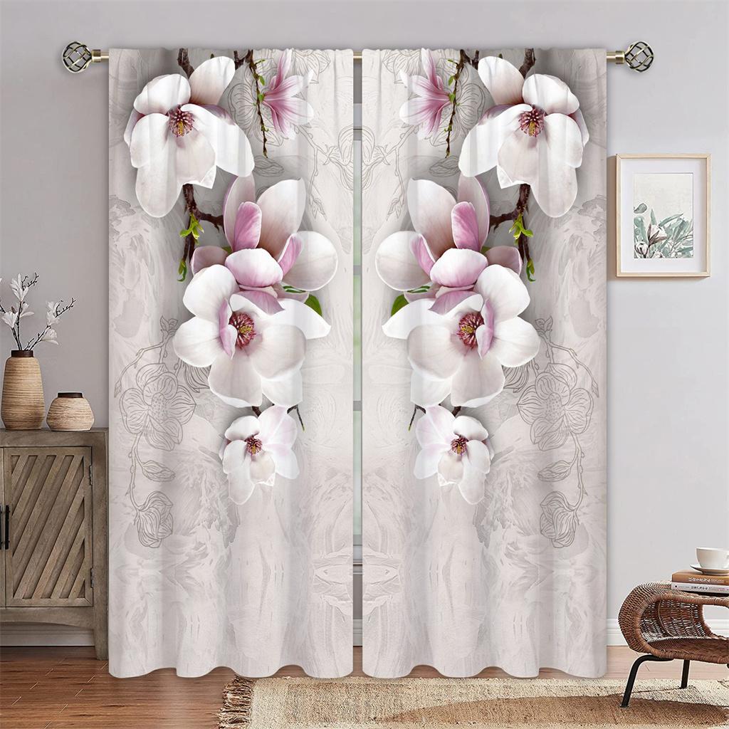 Luxury Romantic Diamond Flower Lady On Sale Window Curtains Drapes for Kids Bedroom Living Room Kitchen Door Home Decor 2Pieces