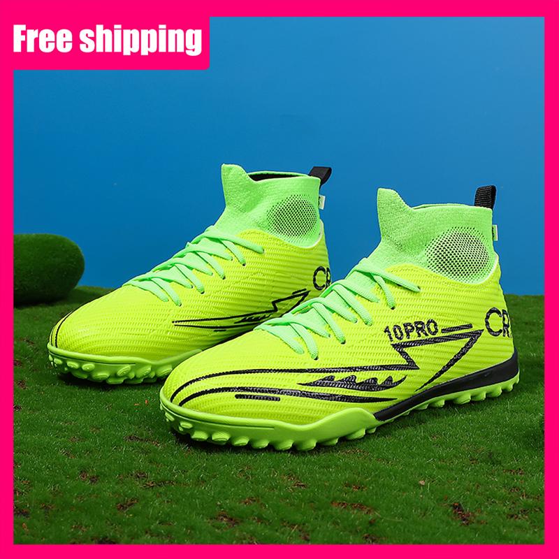 Childrens Football Shoes High Gang TF Original Social Artificial Grass Indoor Anti Slip Training Match Specific Football Boots