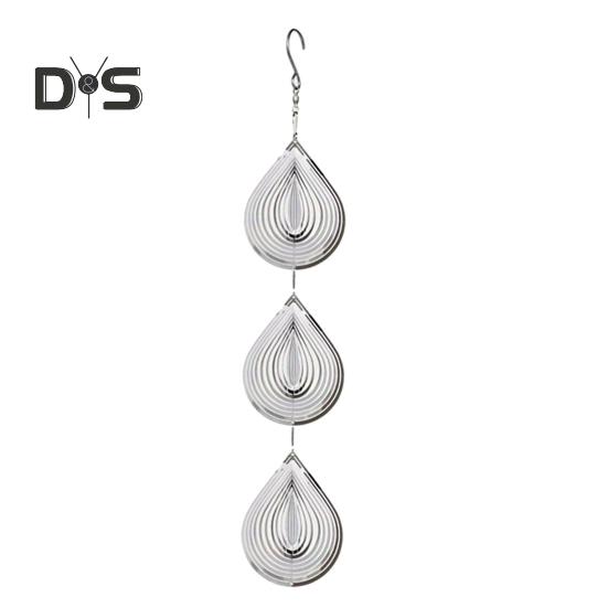 

3D Waterdrop Wind Spinner Bird Scare Decoration Outdoor Garden Palace Farm Hanging Metal Wind Chime Bird Scare Device Decoration серебряный