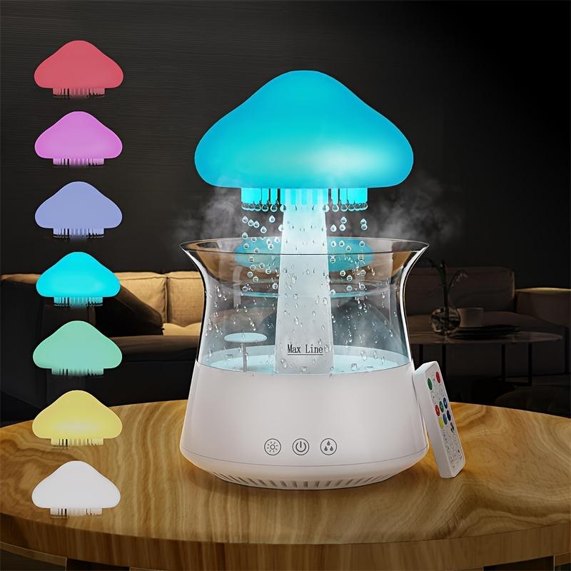 7-Color Rain Cloud Humidifier with Aromatherapy Function Essential Oil Compatible Rechargeable Auto Shut-Off Remote Control