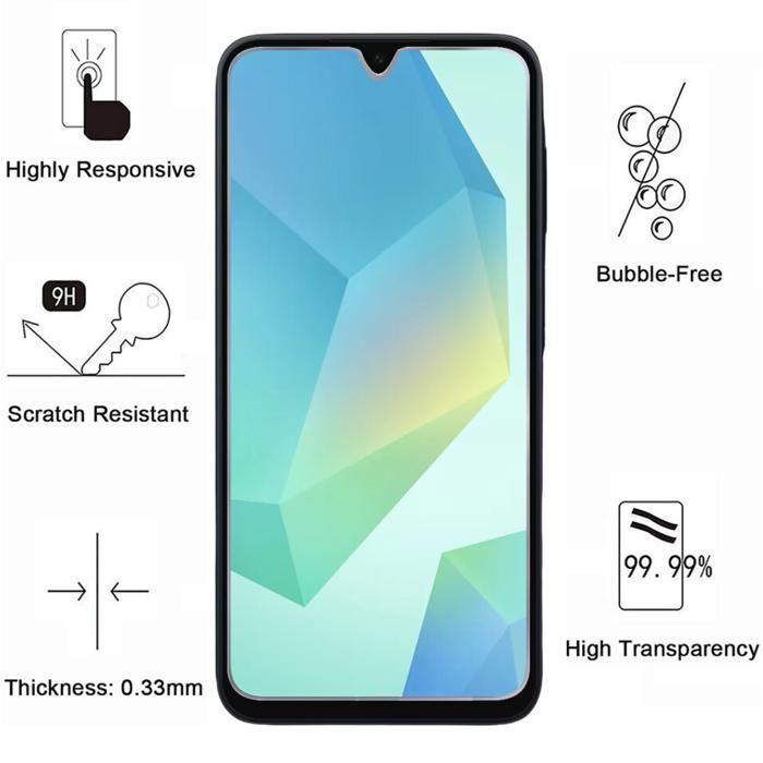 Shockproof Case - Phonillico® - Samsung Galaxy A16 4G/5G - Flexible - Transparent - 2 Tempered Glass