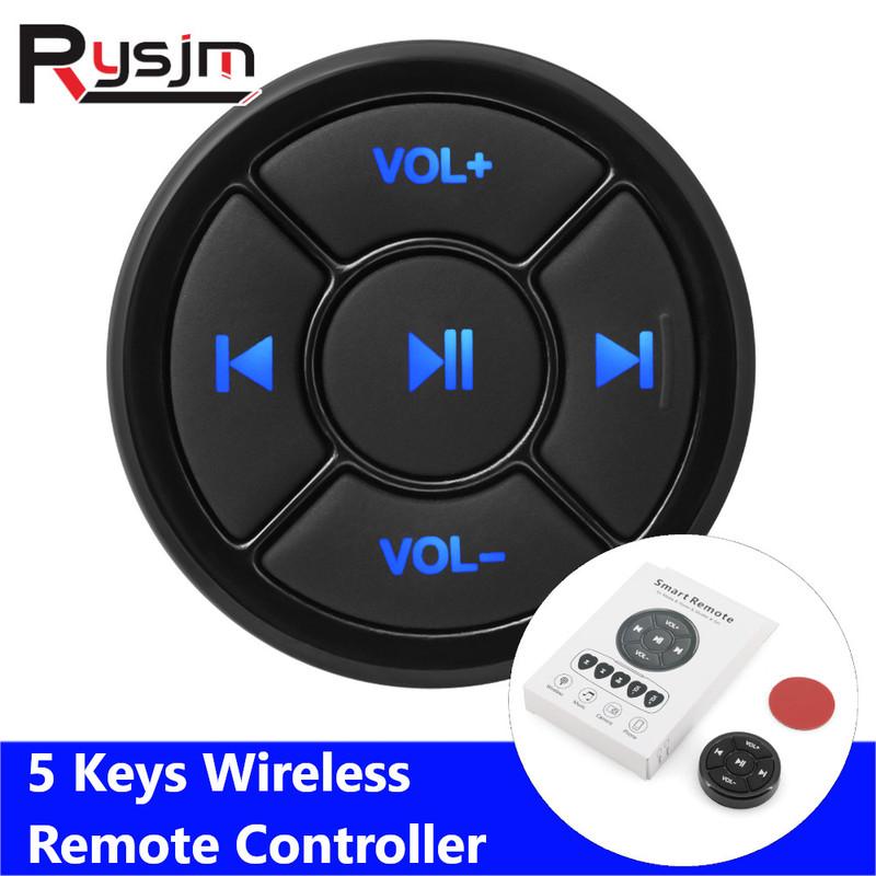 New 5 Keys Wireless Remote Controller Bluetooth-Compatible Media Button For Car Bike Motorcycle Steering Wheel MP3 Music Play