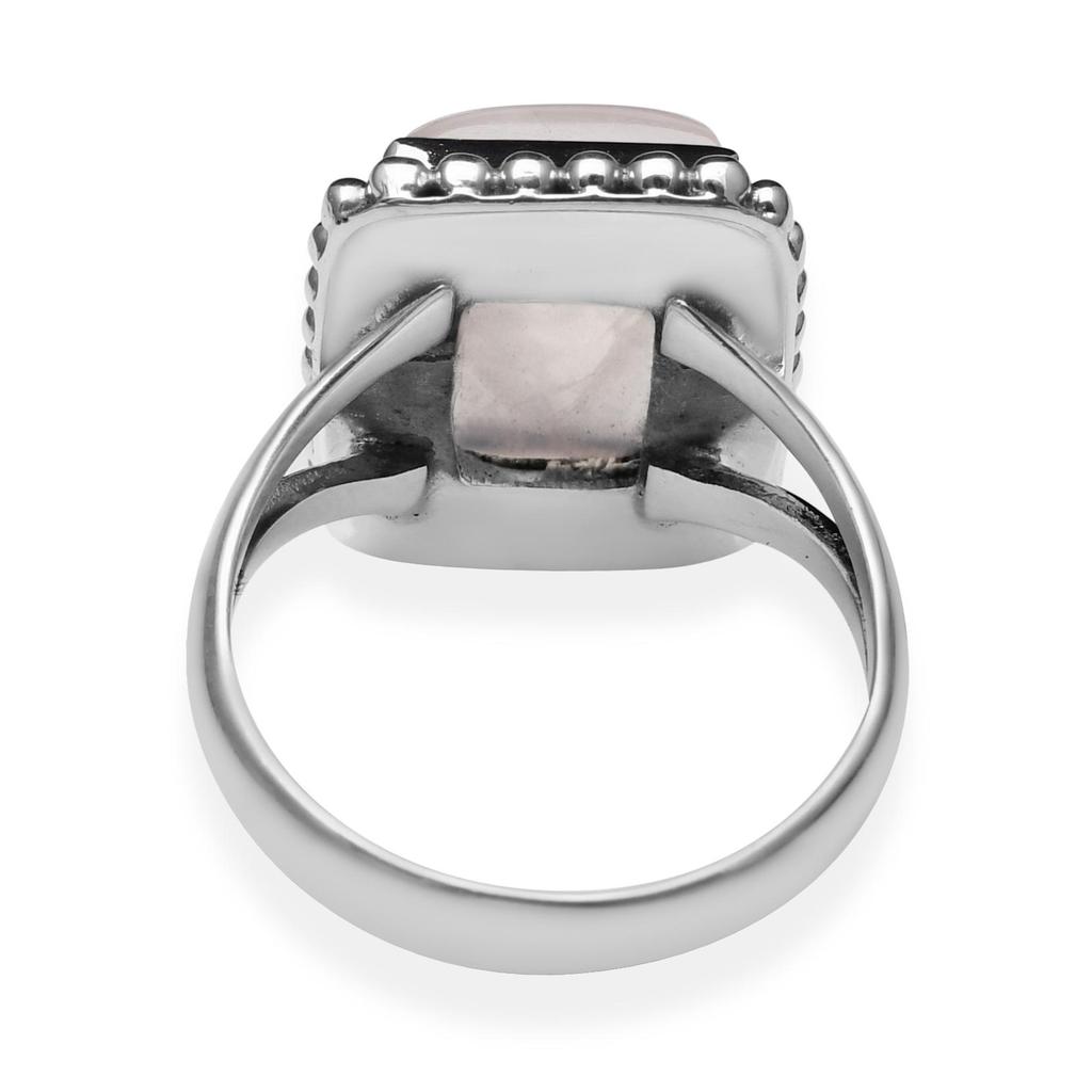 Inel cu margele din argint Sterling 925 din cuarț trandafir natural, piatră prețioasă, pentru femei și fete