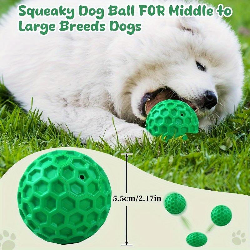 1PC Unbreakable Squeaky Dog Chewing Ball Tough Natural Rubber Toy Fun Interactive Game for All Breeds