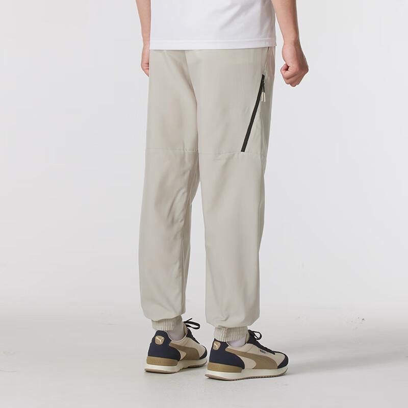 Puma Logo Solid Color Elastic Drawstring Cuffed Knit Joggers Men Joggers Khaki 684091-68