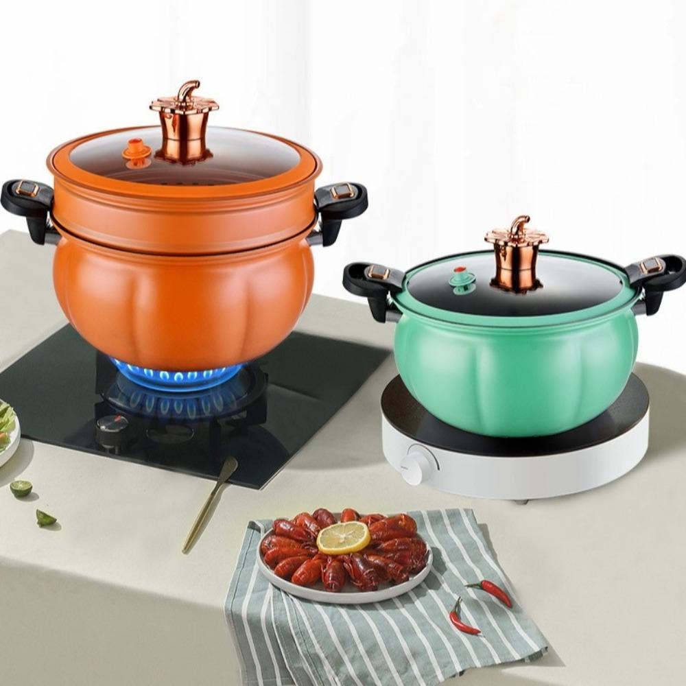 2 Layer Micro-Pressure Pot Large Capacity Steamer Stew Pot  Gas Induction Cooker