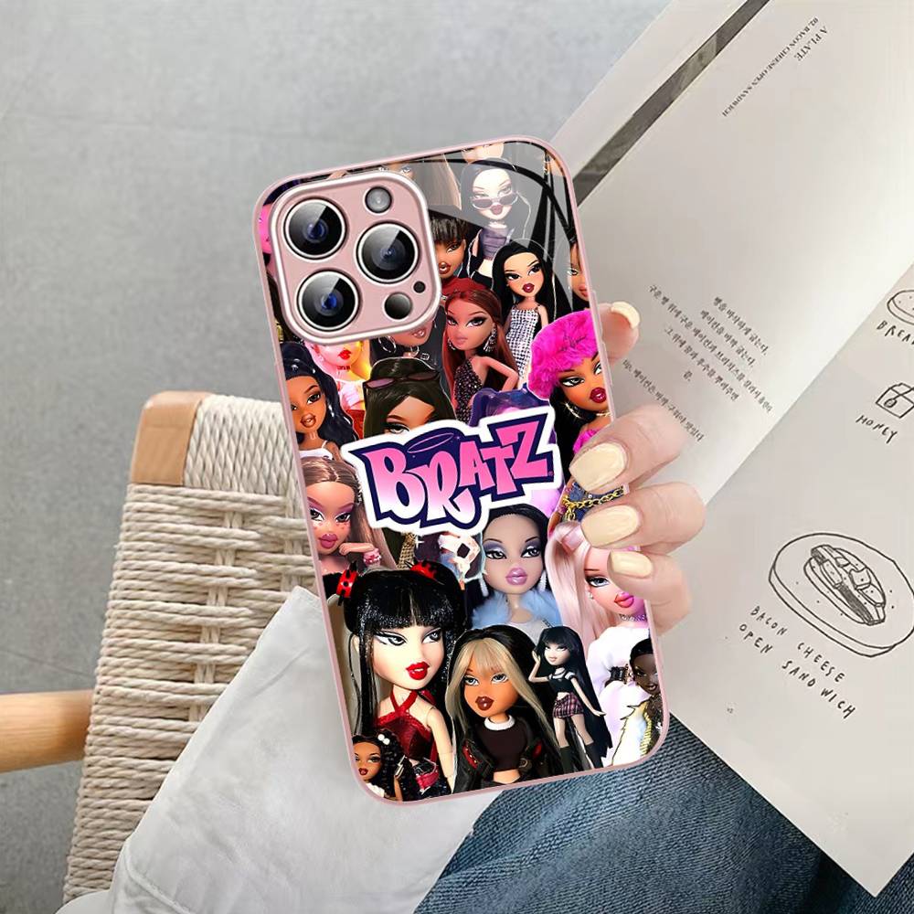 Cute B-Bratz Doll Tempered Glass For Iphone 14 13 12 11 Pro Mini XS MAX 14Plus X XS XR Fundas