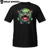 Screaming Green Monster T-Shirt Mens Womens Tees Top | Angry Cartoon Beast Graphic Tee With Horns