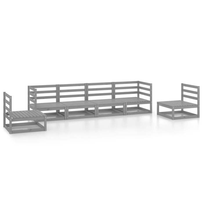 VidaXL Bois de Pin Massif Salon de Jardin 6 pcs Mobilier de Patio Ensemble de Meubles d'Extérieur Mobilier de Jardin Meubles 3075401