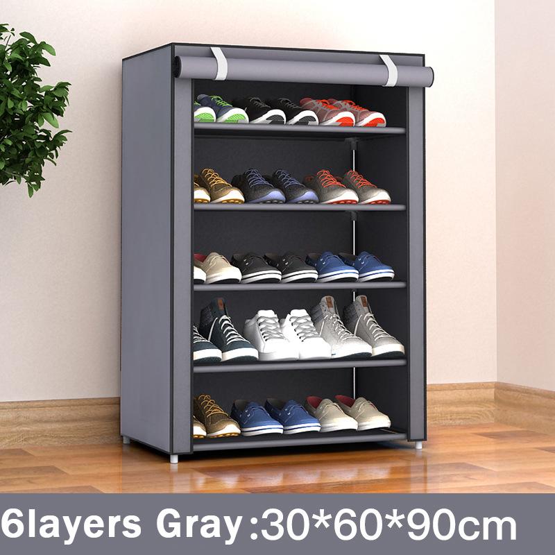 6-layers Shoe Rack Large Capacity Dustproof Waterproof Shoes Storage Rack Dormitory Assembled Shoe Rack Shoes Shelf Organizers