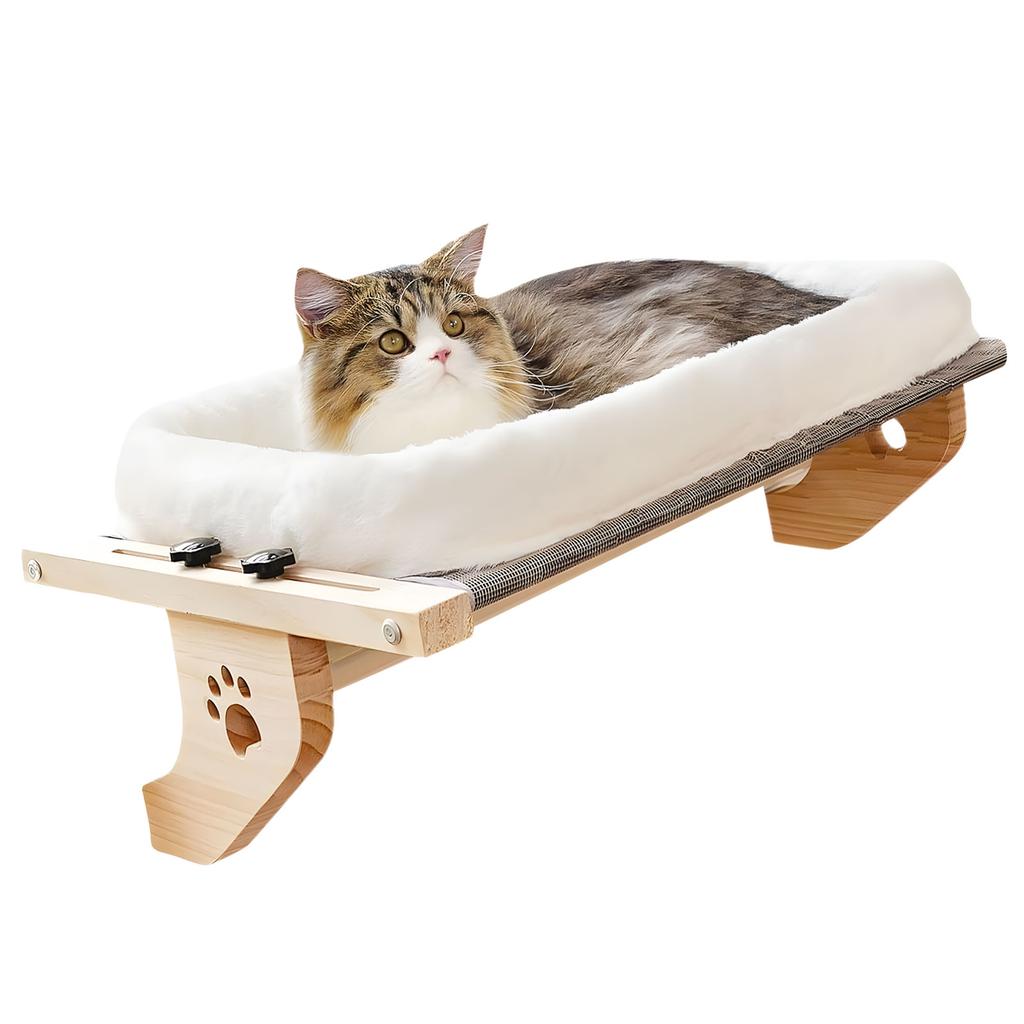 Sturdy Iron Frame Cats Hammock Warm Removable Cover Basking Platform Hanging Bed Washable for Pet Comfort