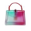 Ny mote Bærbar Gradient Transparent Jelly Bag Rivet Godteripose Skulder Messenger Square Bag