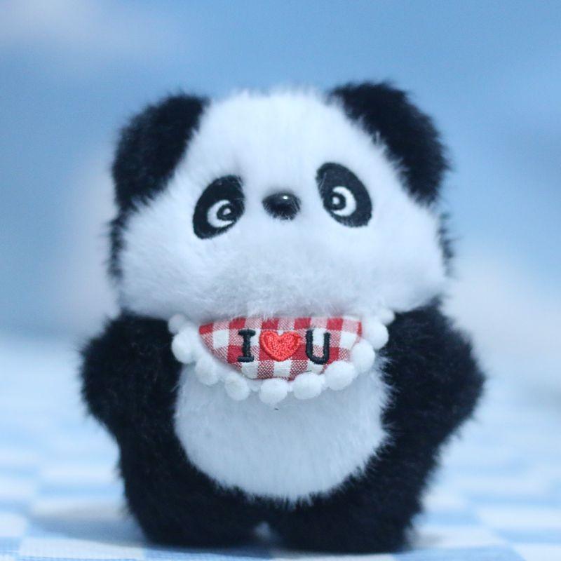 Playful Panda Adorable Plush Pendant Soft And Cuddly Toy Perfect For Keychains
