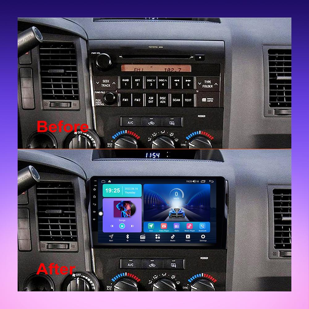 2 DIN Android Carplay Car Radio For Toyota Tundra Sequoia 2008-2017 Multimedia Player Head Unit Stereo GPS Navigation BT WIFI 2+32GB