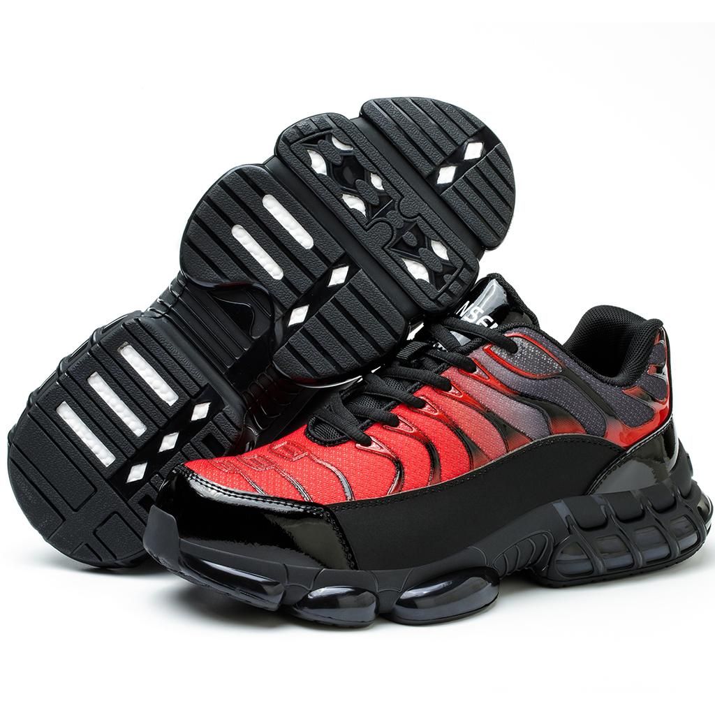 Herrar Stålhätta Skor Oförstörbara Arbetskor Lättvikt Stålhätta Halkfria Skyddsskor Luftstötdämpning Sneakers 1 Par