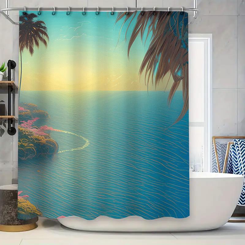 

Soft Gradient Shower Curtain Pink Ombre Bathroom Decor for Home Decoration Size 72x78 Inches (White Tub) 90x180cm