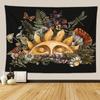 Botanischer Druck Florales Wandbehang Pilz-Wandteppich Vintage Boho Wildblumen Gemüse-Wandteppich Bunte Heimdekoration
