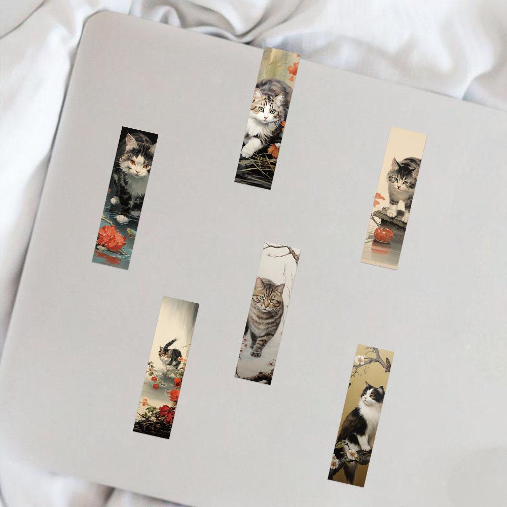30PCS Japanese Style Cat Bookmarks European And Shadow Decoration Creative Landscape Bar Durable Reading Photography Accessories