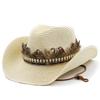 Spring summer new ethnic western cowboy straw hat Tibetan style American outdoor fashion unisex breathable sun protection hat