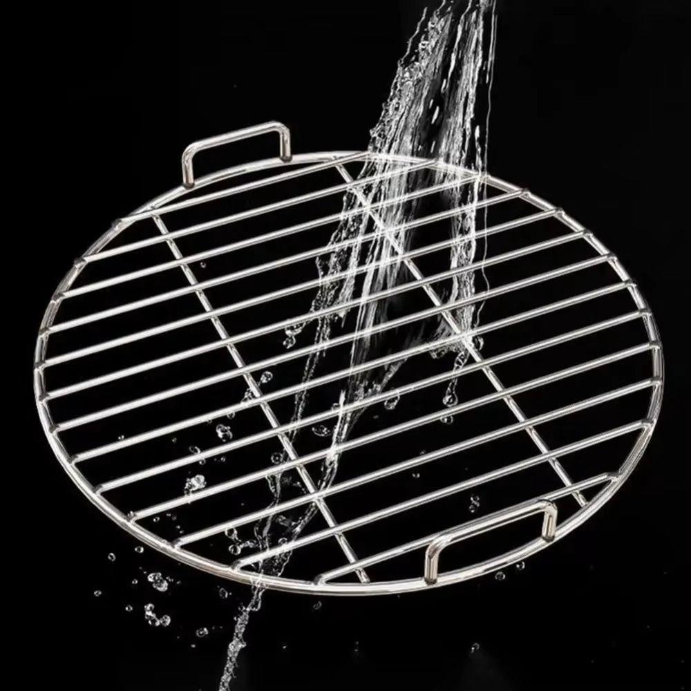 With Handles Barbecue Grill Wire Grid Extra Thicken Stainless Steel Steam Rack Charcoal Grill