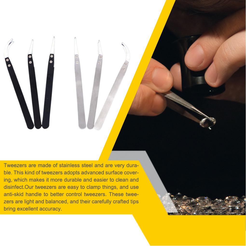 Pęsety Odporne na zużycie Wymienne narzędzia Antypoślizgowy uchwyt Lekkie Wyważone Zakrzywione Kleszcze Wysokiej Jakości Pokrycie