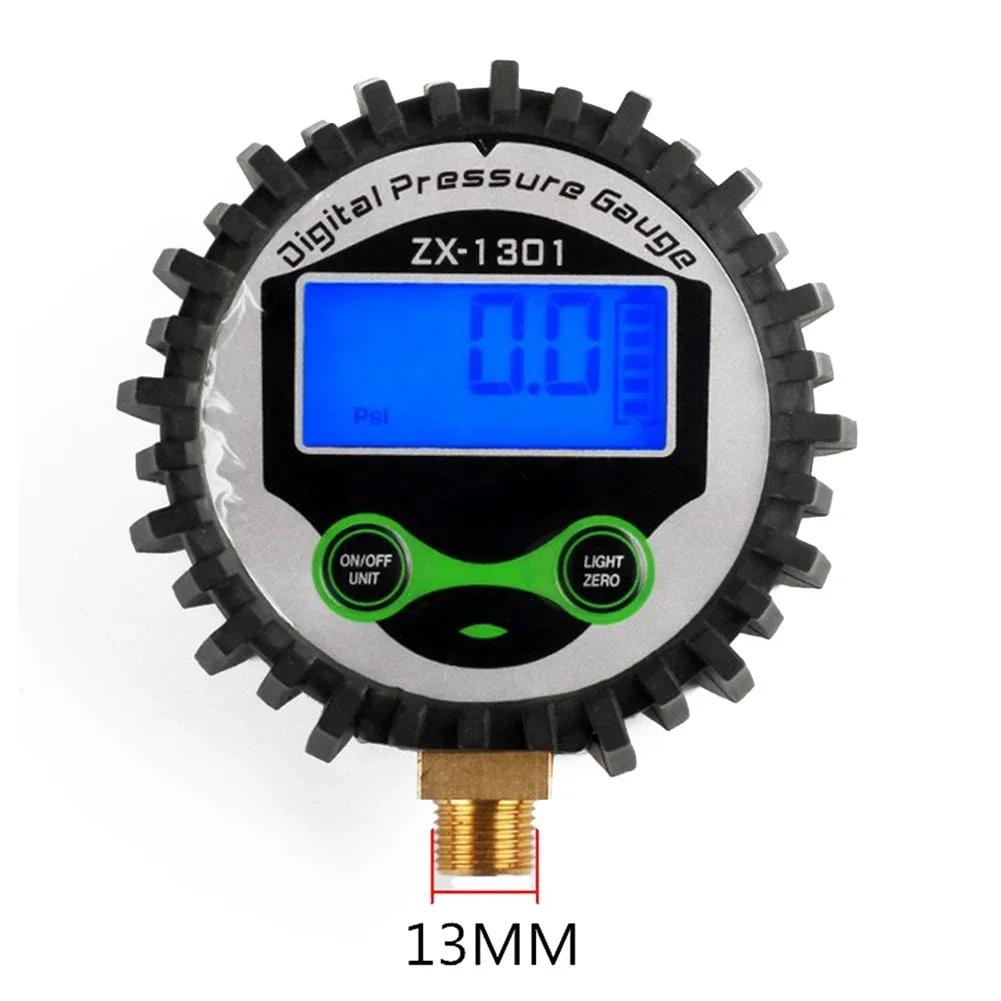 0-220psi Auto Car Tire Air Pressure Gauge Tire Repair Tool For Car Inflator Pump Thread Diameter 11mm 13mm For Measuring