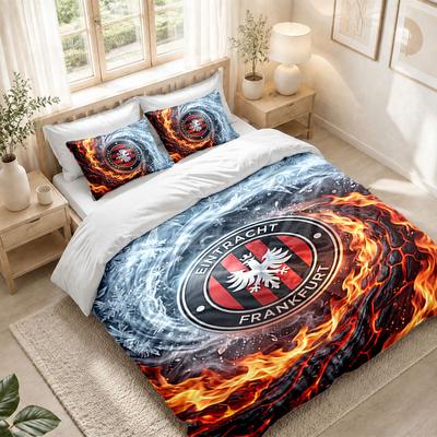Sada povlečení 1 povlak na přikrývku 2 povlaky na polštář Fotbalový potisk Eintracht Frankfurt Dekorace ložnice Domácí dekorace