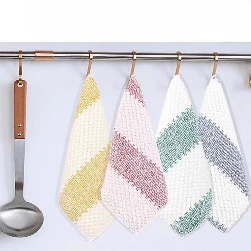 Coral Fleece Rags, Kitchen Dishcloths, Cleaning Towels, Square Towels, Water-absorbing and Non-shedding Hand Towels, Non-greasy Towels