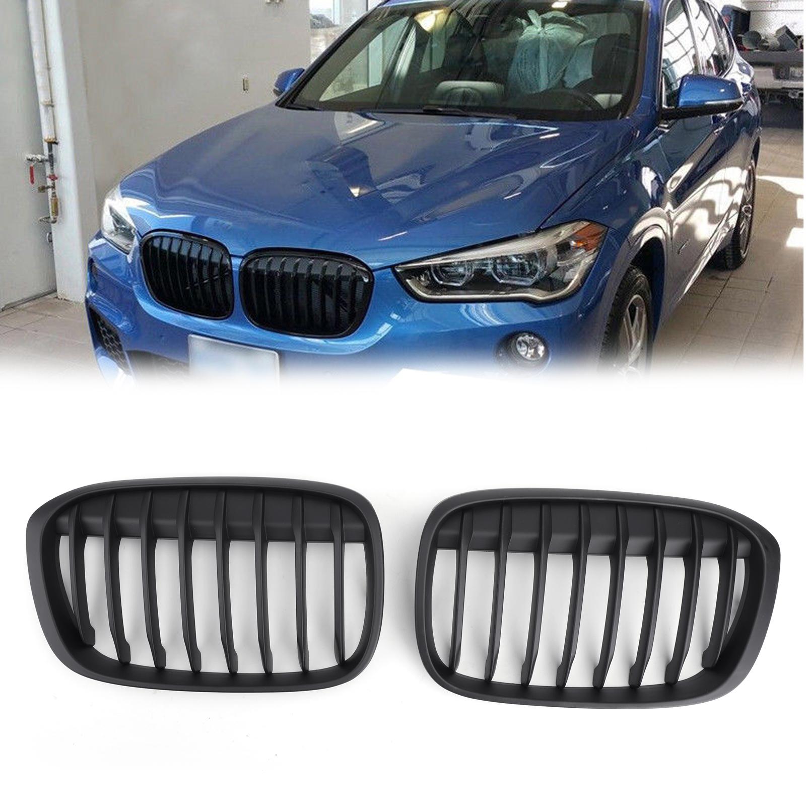 

1 Pair Front Kidney Grille Grill For BMW 2016+ F48 F49 X1 X-Series Matte Black
