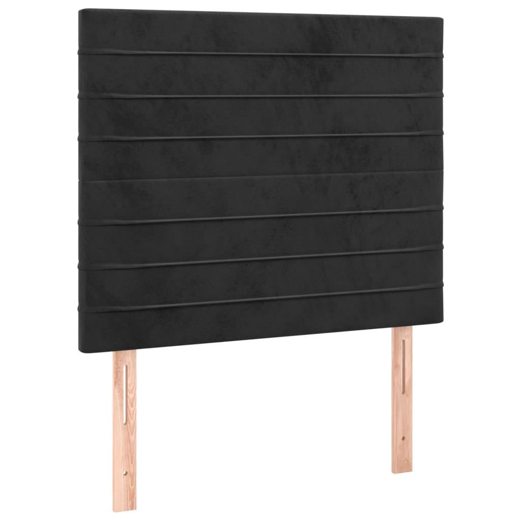 Box Spring Bed with Mattress Black 100x200 cm Velvet