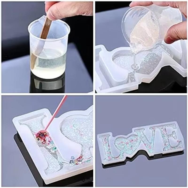 3-Piece Silicone Resin Mold for Home and Family Love Slogans, Suitable for Epoxy Resin Casting, Jewelry Making
