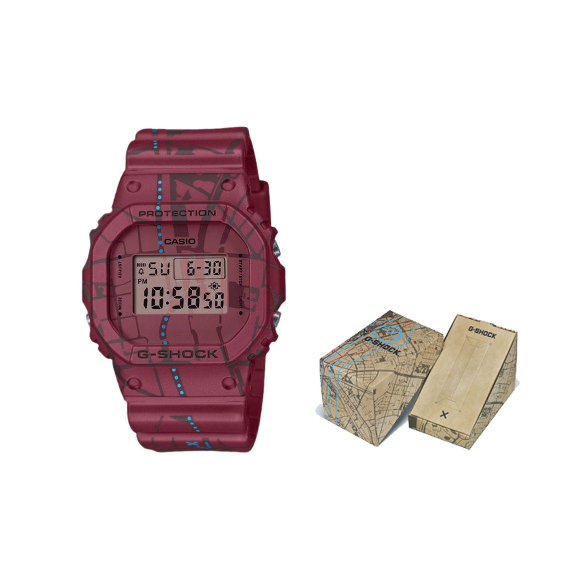 Casio G-Squad G-Shock Series 200M Waterproof Quartz Movement Resin Strap Watch Men watches Red DW-5600SBY-4 Red