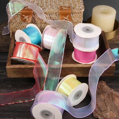 9M 4Cm Fishtail Yarn Ribbon For Diy Bow Hair Ornament Bouquet Gift Wrapping Material Wave Silk Ribbons Party Decor