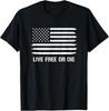 NY BEGRÄNSAD Live Free or Die Amerikansk flagga Andra tillägget T-shirt Unisex T-shirt