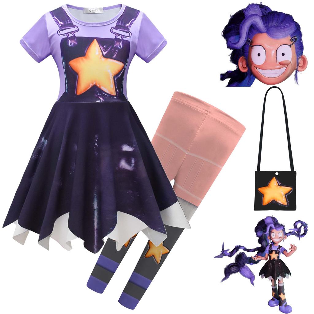Kinder Lily Lovebraids Cosplay Kostüm für Mädchen Rollenspiel Lily Spielzeit Outfit für Halloween Karneval Party Aufführung Geburtstagsgeschenk