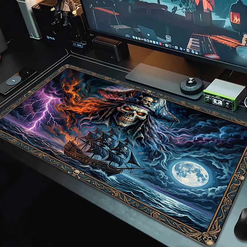 Pirate Art Color Mouse Pad Large Gaming Table Cushion Non-slip Laptop Tablet Big Mousepad XXL Mat Mini PC Playmat With Lock Edge