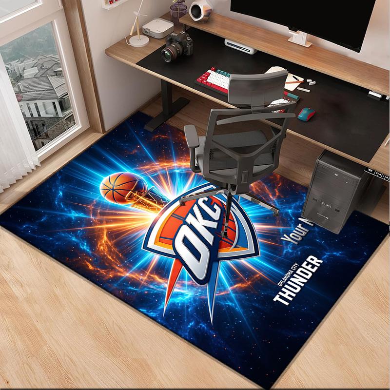 Custom NameThunder Basketball Team Carpet, Indoor Rug, Chair Rug, Living Rooms, Doormat Made From Polyester Home Decor Birthday Christmas Gifts
