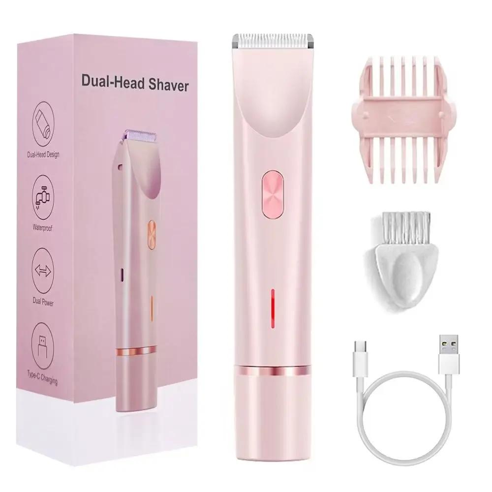 Women Electric Shaver Waterproof Bikini Trimmer 2025 Painless Body Hair Remover Rechargeable For Legs Armpits Double Head