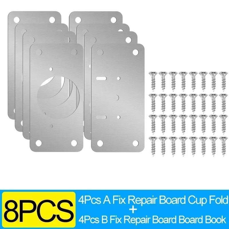 Cabinet Hinge Repair Plate Kit Kitchen Cupboard Door Hinge Mounting Plate With Holes For Cabinet Furniture Hardware Accessories
