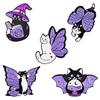 Creative Cartoon Purple Kitten Butterfly Wings Brooch - Cute Bag & Clothing Accessory