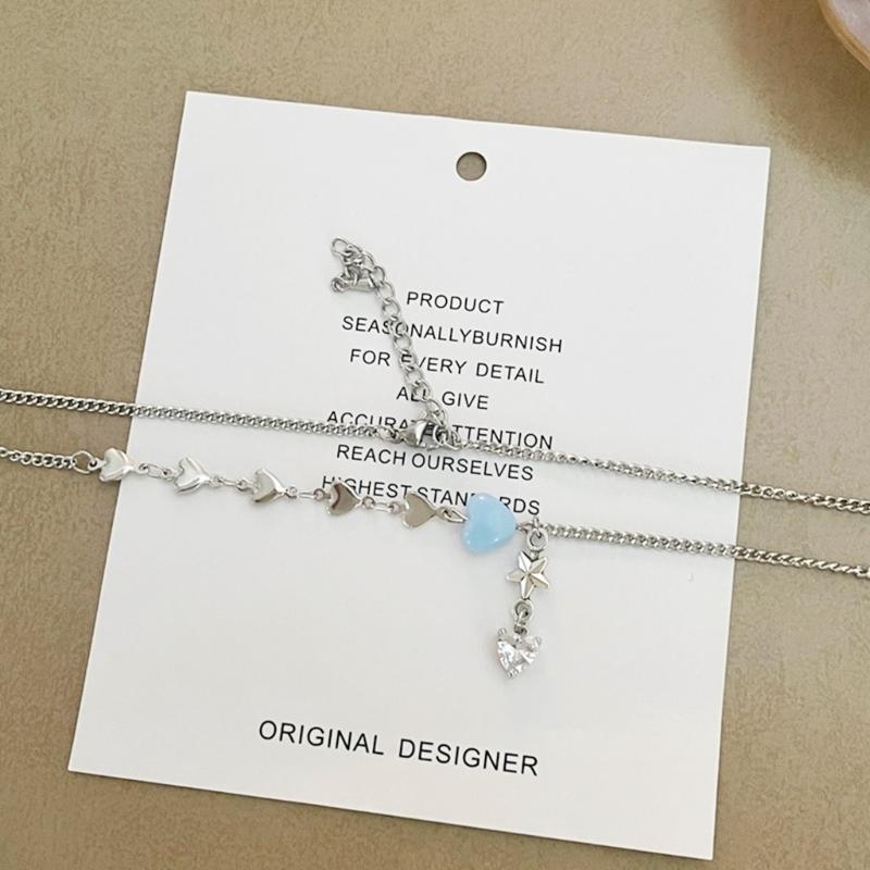 Süße Coole Zirkon Herz Anhänger Halskette Metall Herz Choker Mode Halskette Elegante Schlüsselbein Kette Y2K Schmuck