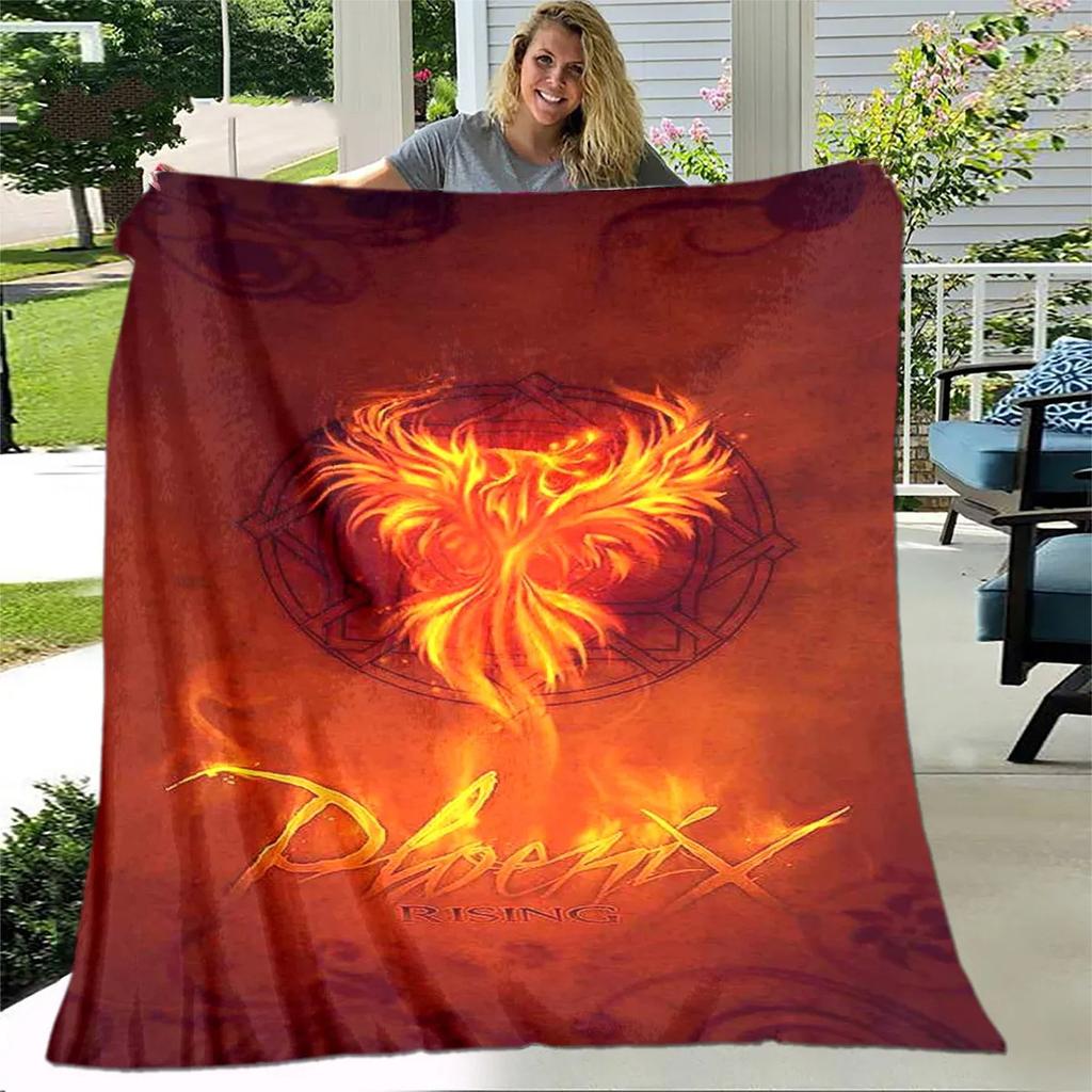 Inferno Phoenix Series digitalprinted polyester Bedroom velvet flannel cover blanket Fleece soft sofa cover blankets for beds