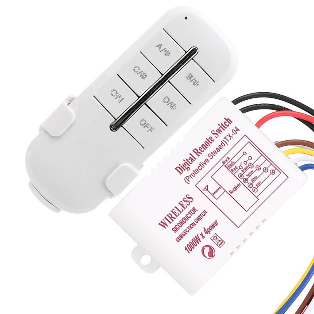 ONOFF AC180240V Wireless Receiver Lamp Light RF Remote Control Switch(4Way 4*1000W)